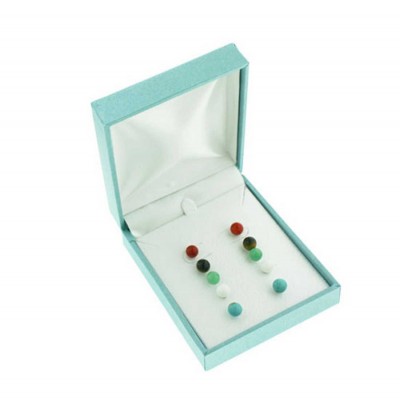 Sterling Silver Earring 5Pc Set 6mm Stud Set (J,Wj,Turquoise,Cr,Te)