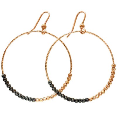 Sterling Silver Earring 40 mm Hoop Rg +Rutenium