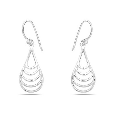 Sterling Silver Earg Plain French Wire Teardrop Shaped*Ecoated