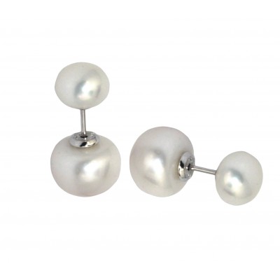 Sterling Silver Earring 7mm/9mm Fresh Water Pearl Stud & Backin