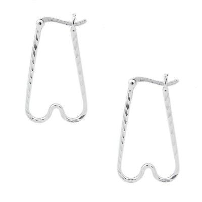 STERLING SILVER EARRING PLAIN HAMMERED IRREGULAR WITH LATCH