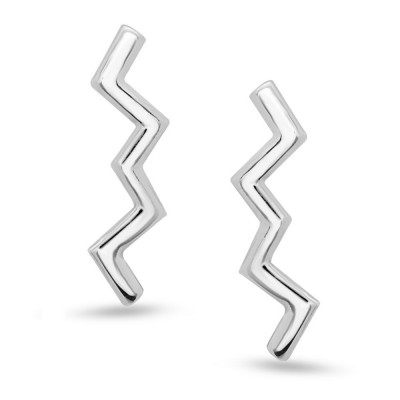STERLING SILVER EAR CLIMBER PLAIN ZIG ZAG