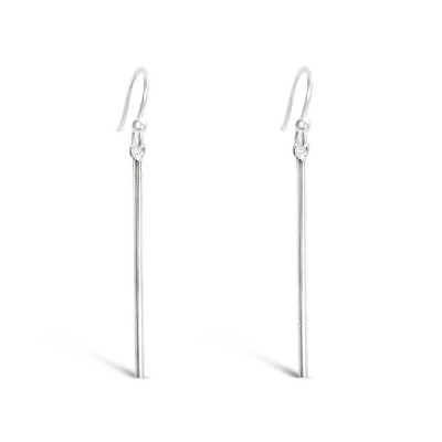 STERLING SILVER EARRING PILLAR STICK DANGLING FRENCH WIRE-ECOAT