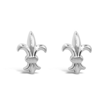STERLING SILVER EARRING FLUER-DI-LIS STUD