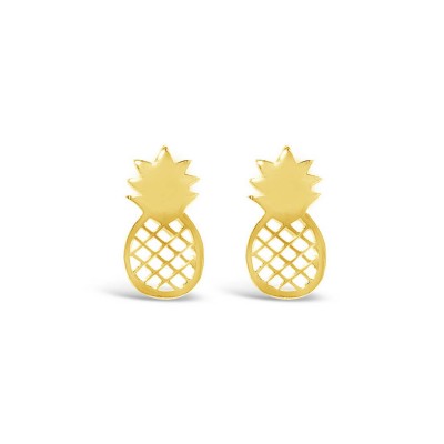 Sterling Silver Earring Pineapple Filigree-Gold Plate