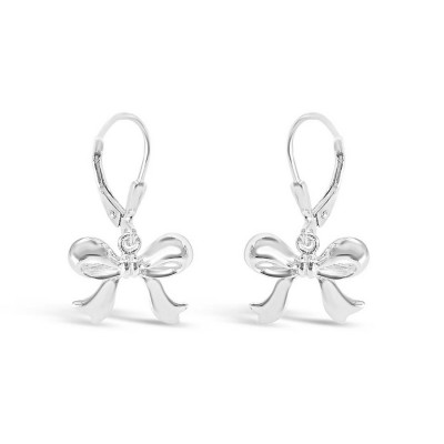 Sterling Silver Earring Bow Dangling Lever Back