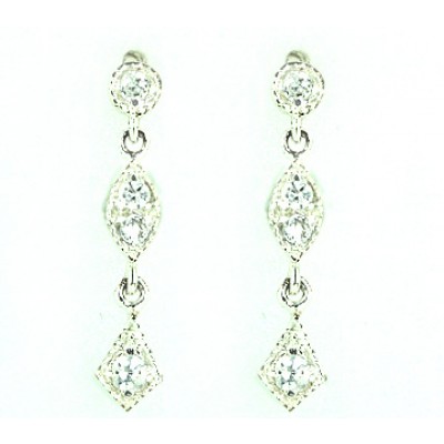 Silvr Earring with Marque + Diamond Shape