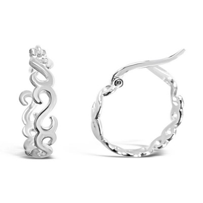 Sterling Silver Earring Hoop S Shape Latch