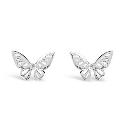 Sterling Silver Earring Butterfly Monarch Filigree