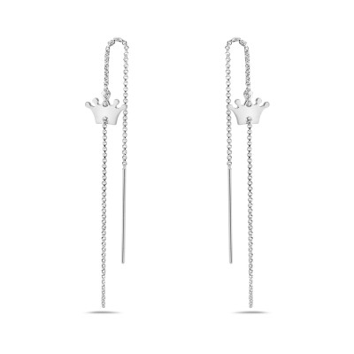 Sterling Silver Earring Threader Crown Drops In The Mid Point O