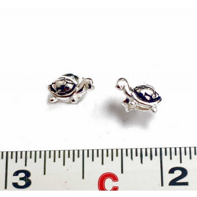 Sterling Silver Earring Stud Tiny Turtle Sideview