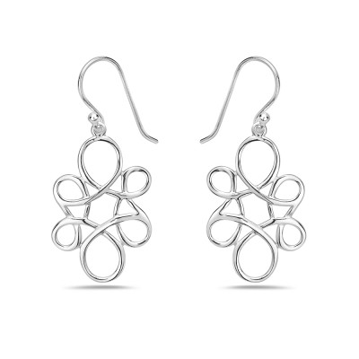 Sterling Silver Earring Flat Knot Dangle