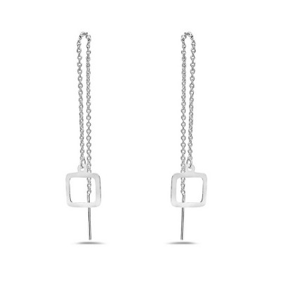 Sterling Silver Earring Threader Square Line Drop