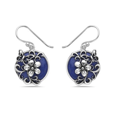 Circular Garden Lapis Lazuli Earrings