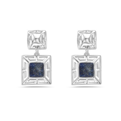 Architect's Square Lapis Lazuli Dangle Earrings