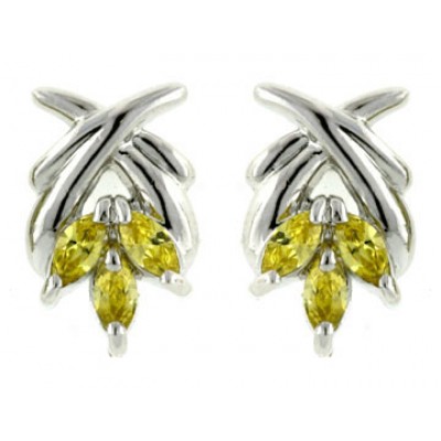 Sterling Silver Earring Post Leave Top Corss Branch 3 Pcs Mrqs C