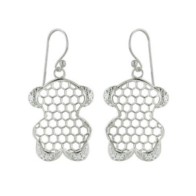 Sterling Silver Earring Bear Net