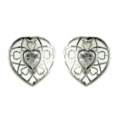 Filigram Heart Post Eart