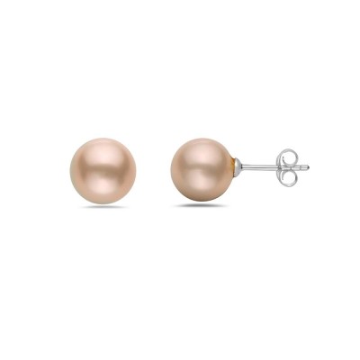 Sterling Silver Earring 10mm Baby Pink Imitation Pearl Stud Code:B