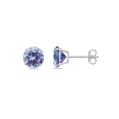 Sterling Silver Earring Lvndr Cubic Zirconia Round 4Mm Stud
