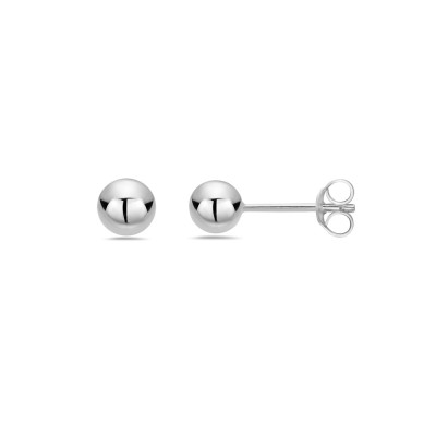STERLING SILVER EARRING 5MM SOLID BALL**ECOATED