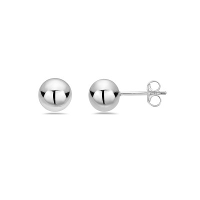 Sterling Silver Earring 8Mm Solid Ball***E-Coated