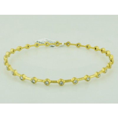 BRASS BANGLE GOLD 65MM (1.5MM WIDTH) WITH 3.5 CLEAR