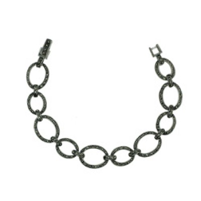 MS Bracelet Marcasite Oval Links
