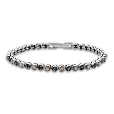 MARCASITE BRACELET MOP ROUND, MARCASITE ROUND