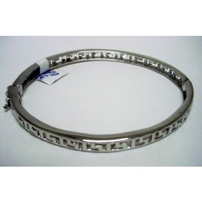 Sterling Silver Bangl Plain Greek Key (Rhoidum)