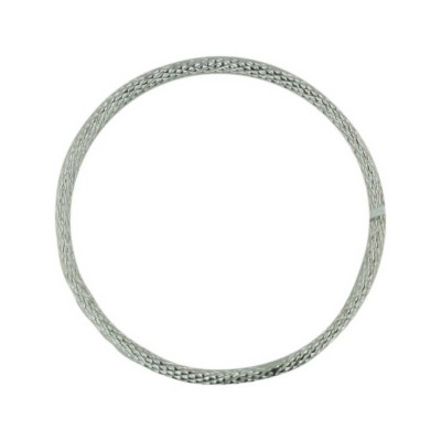 Sterling Silver Bngl Plain Criss Cross Slanted Line--Rhodium Plating/Nickle Free--