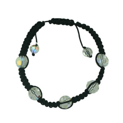 No Silver Cobra Bracelet with 5 Cz199-10mm-AB color Cyrstal & 2 Cubic Zirconia