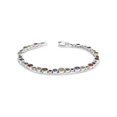 Sterling Silver Bracelet 2/3/4Mm Amethyst Garnet Olivine Champa