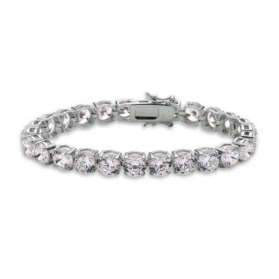 7.5" STERLING SILVER 7MM ROUND CLEAR CUBIC ZIRCONIA TENNIS BRACELET