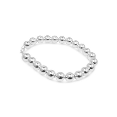 STERLING SILVER BRACELET 8 MM BEAD 7"