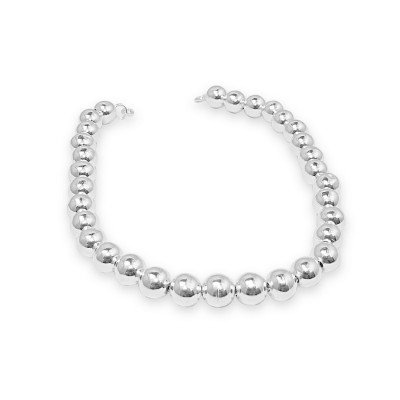 STERLING SILVER BRACELET 5MM BEADS LOBSTER LOCK 7.5 INCHES