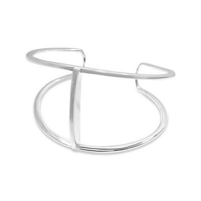 STERLING SILVER BANGLE CONTEMPORARY LINE ACROSS-ECOATED