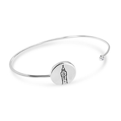 Sterling Silver Bangle Open London Theme-Big Ben