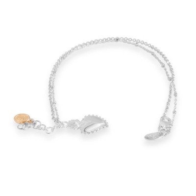 Sterling Silver Bracelet Heart Of Fire, Virgin Mary(Rose Gold)