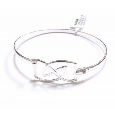 Sterling Silver Bangle Celtic Knot Hook Closure