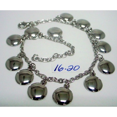 Sterling Silver Bracelet Plain Disc