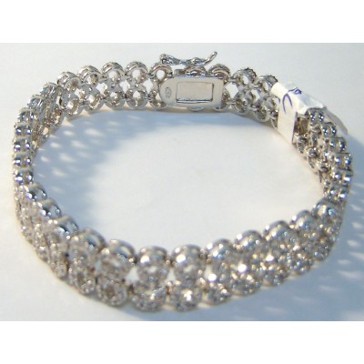 Sterling Silver Bracelet Elegant Clear Cubic Zirconia '8'