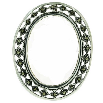 Marcasite Pin+Pendant Oval Frame Only