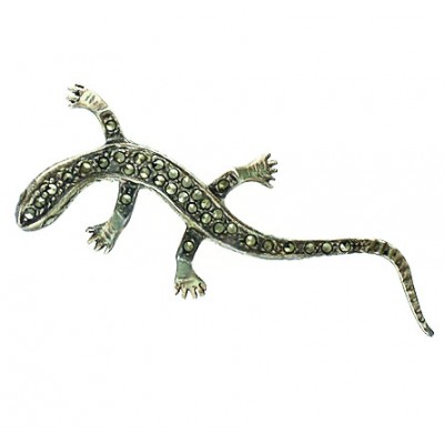 Marcasite Pin Plain Lizar