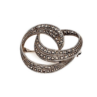 Marcasite Pin Free Form Circle