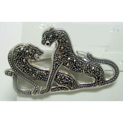 Marcasite Pin Plain 2 Leopard