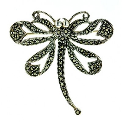 Marcasite Pin Open Dragonfly