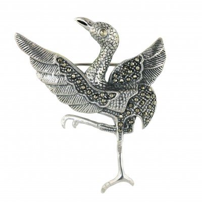 Marcasite Pin Flamingo