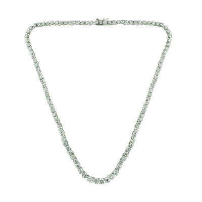 Brass Necklace Riviere Clear Cz, Clear