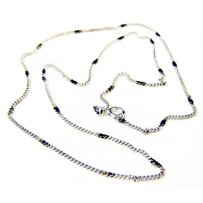 Sterling Silver Oxidized Single Chain 18 Inch